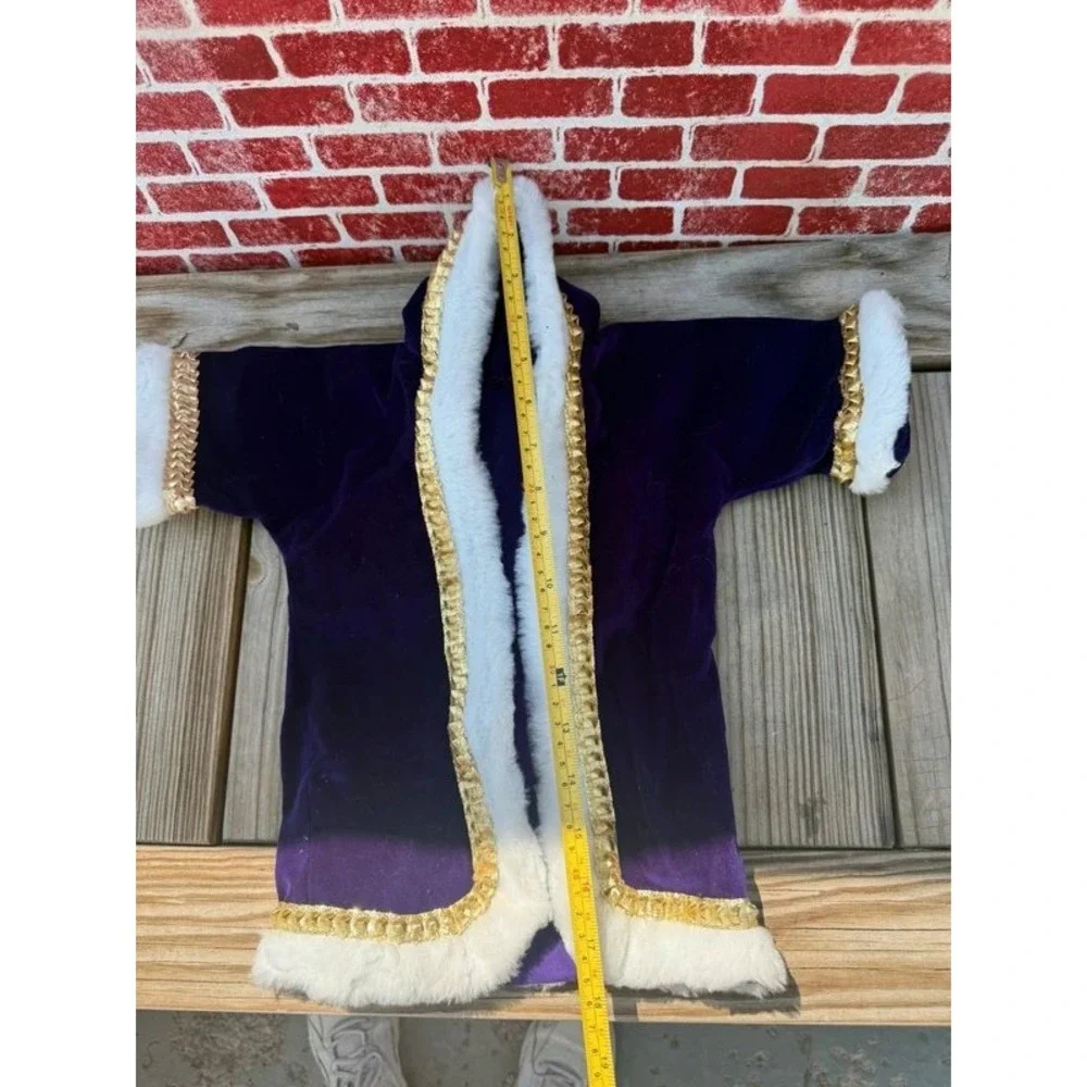 Purple Velvet Faux Fur Gold Trimmed Royal Robe Cape Costume 18
